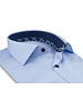 XOOS Chemise homme bleue à doublure imprimée et à micro pois marine (Double Retors)