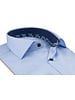 XOOS Men's blue shirt with printed lining and navy micro dots (Double Twisted)