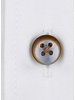 XOOS Chemise homme blanche à doublure imprimée et à micro pois moutarde (Double Retors)