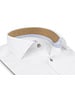 XOOS Men's white shirt with printed lining and mustard micro dots (Double Twisted)