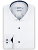 XOOS Chemise homme blanche à doublure imprimée et à micro pois marine (Double Retors)