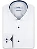 XOOS Men's white shirt with printed lining and navy micro dots (Double Twisted)