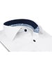 XOOS Men's white shirt with printed lining and navy micro dots (Double Twisted)