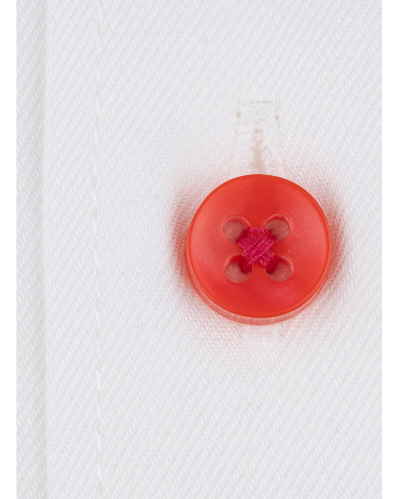 XOOS Chemise homme blanche à doublure florale multicolore et boutons assortis (Double Retors)