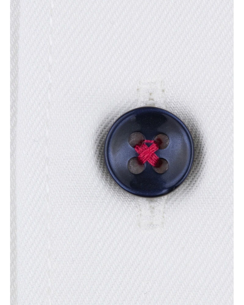 XOOS Chemise homme blanche à doublure florale multicolore et boutons assortis (Double Retors)
