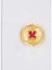 XOOS Men's white shirt with multicolor floral lining and matching buttons (Double Twisted)