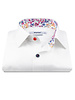 XOOS Chemise homme blanche à doublure florale multicolore et boutons assortis (Double Retors)