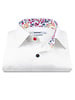 XOOS Men's white shirt with multicolor floral lining and matching buttons (Double Twisted)
