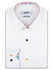 XOOS Men's white shirt with multicolor floral lining and matching buttons (Double Twisted)