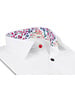 XOOS Men's white shirt with multicolor floral lining and matching buttons (Double Twisted)