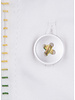 XOOS Men’s white de Ville Collar shirt with multicolor floral contrast lining and topstitching