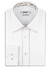 XOOS Men’s white de Ville Collar shirt with multicolor floral contrast lining and topstitching