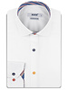 XOOS Chemise homme blanche à doublure bayadère et boutons assortis (Double Retors)