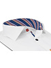 XOOS Men’s white shirt with bayadere Stripes lining and matching buttons (Double Twisted)
