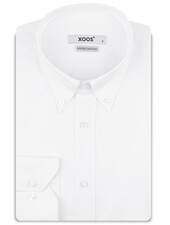 XOOS Chemise homme blanche à col boutonné (Double Retors)