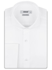 XOOS Chemise homme blanche à col Full Spread et poignets mousquetaire