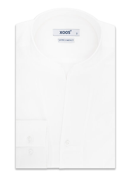 XOOS Chemise homme blanche et col droit ouvert (Satin de coton)