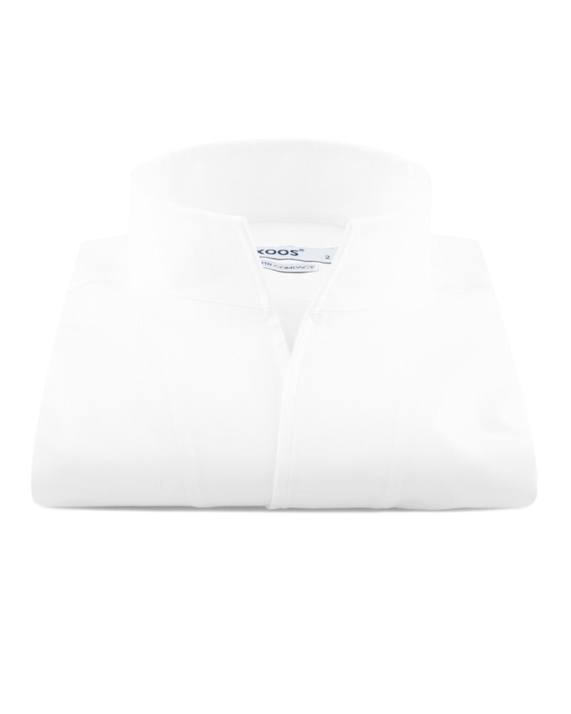 XOOS Men's white shirt with straight open collar (Sateeen cotton)