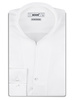 XOOS Men’s white herringbone shirt with open straight collar (Double Twisted)