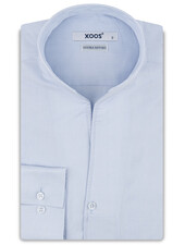 XOOS Chemise homme en Oxford ciel et col droit ouvert (Double Retors)