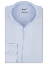 XOOS Men’s blue Oxford shirt with open straight collar (Double Twisted)