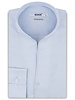 XOOS Men’s blue Oxford shirt with open straight collar (Double Twisted)
