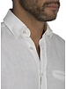 XOOS Men's solid white fitted linen shirt
