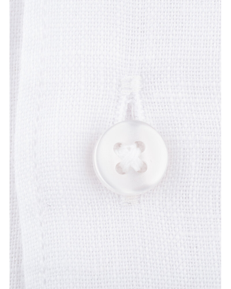 XOOS Men's solid white fitted linen shirt