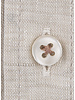 XOOS Men’s beige linen shirt with brown collar Trim