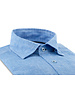 XOOS Chemise homme en lin bleu et galon de col marine