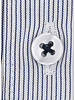 XOOS Chemise homme à fines rayures et doublure marine (Double Retors)