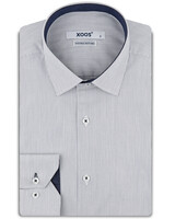XOOS Men’s fine striped shirt with navy contrast lining (Double Twisted)