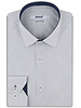 XOOS Chemise homme à fines rayures et doublure marine (Double Retors)
