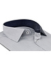 XOOS Chemise homme à fines rayures et doublure marine (Double Retors)