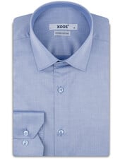 XOOS Men’s sky blue gabardeen shirt with solid lining (Double Twisted)