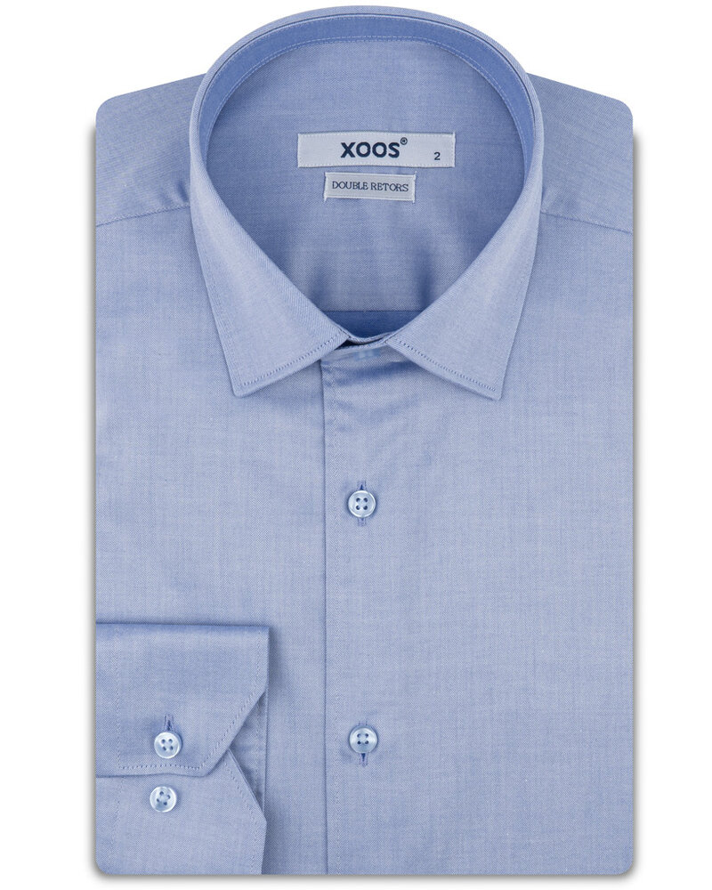 XOOS Men’s sky blue gabardeen shirt with solid lining (Double Twisted)