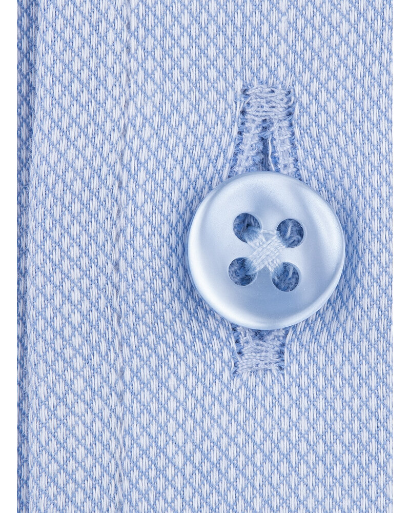 XOOS Chemise homme en coton tissé ciel et col droit ouvert (Double Retors)