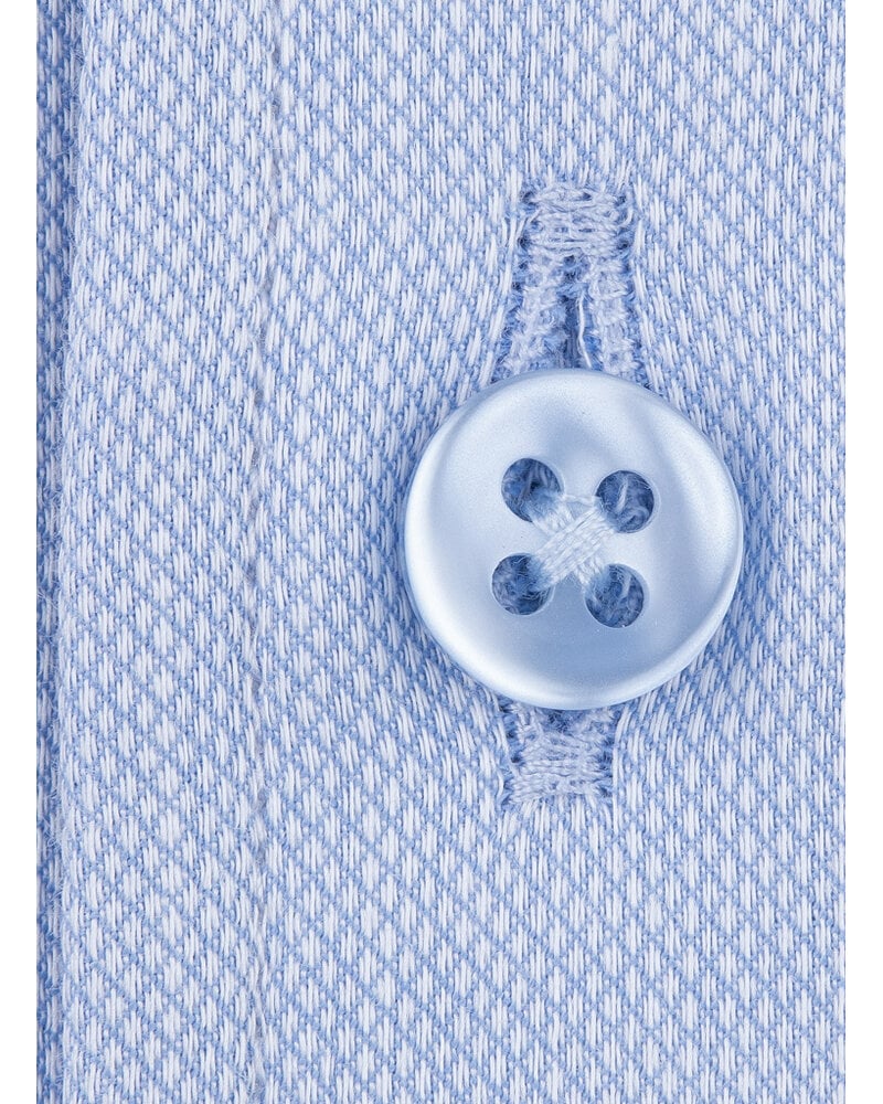 XOOS Men’s lightblue woven cotton shirt with open straight collar (Double Twisted)