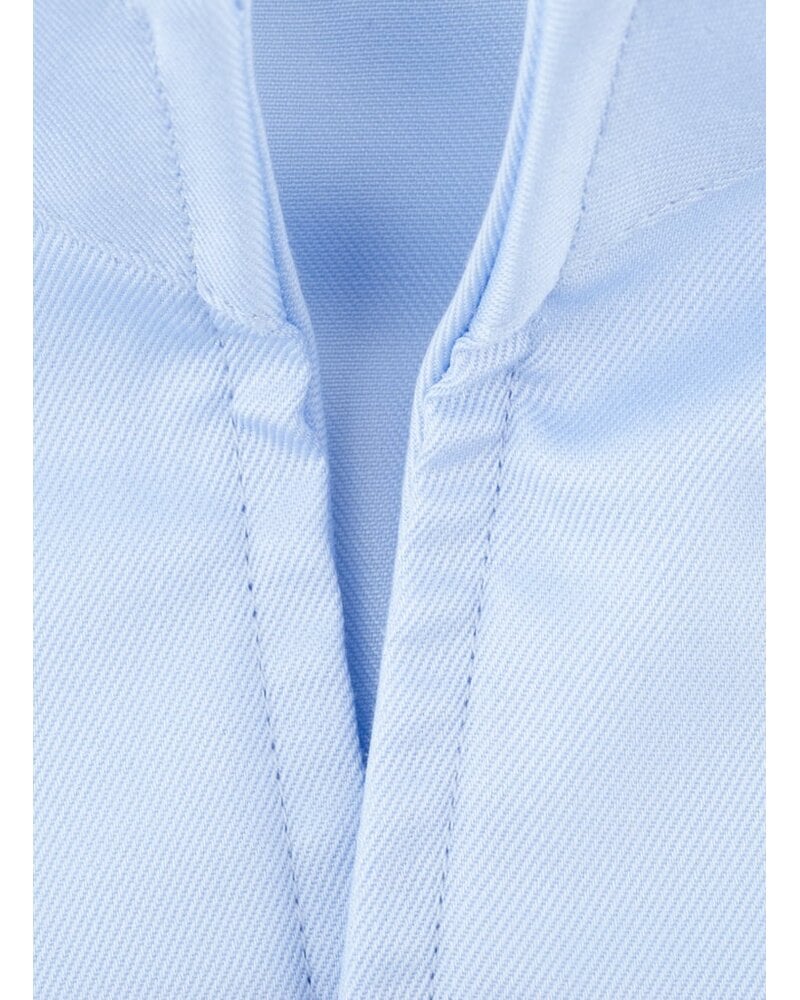 XOOS Men’s sky blue gabardeen shirt with open straight collar (Double Twisted)