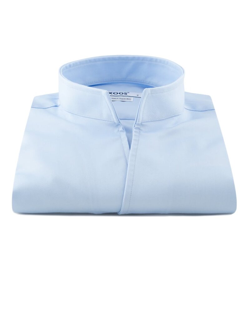 XOOS Chemise homme en Gabardine ciel et col droit ouvert (Double Retors)