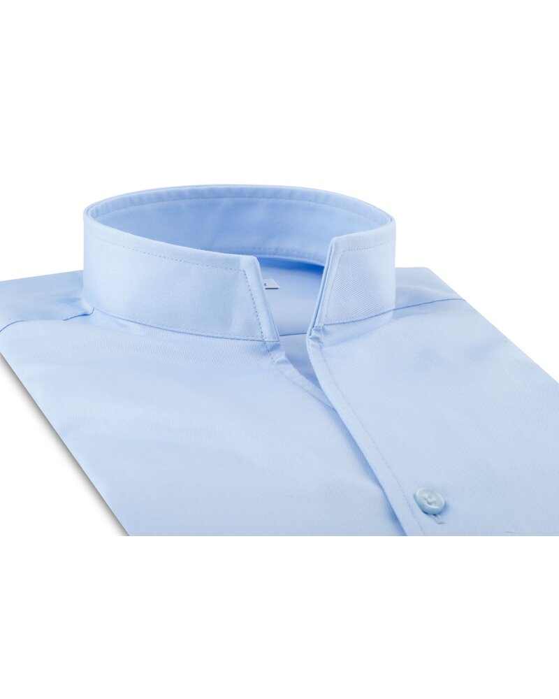 XOOS Chemise homme en Gabardine ciel et col droit ouvert (Double Retors)