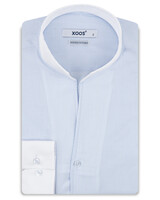 XOOS Chemise homme financière ciel à col droit ouvert (Double Retors)