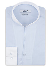 XOOS Chemise homme financière ciel à col droit ouvert (Double Retors)