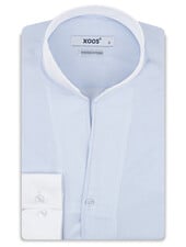XOOS Men’s white financial shirt with open straight collar (Double Twisted)