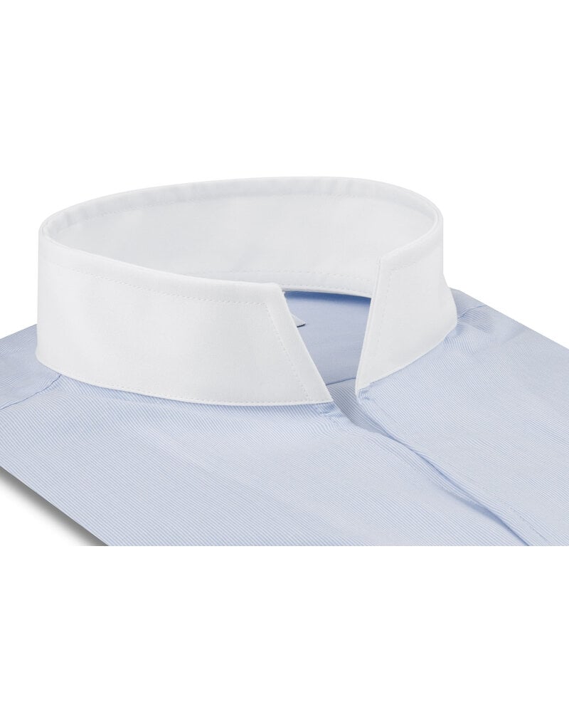 XOOS Men’s white financial shirt with open straight collar (Double Twisted)