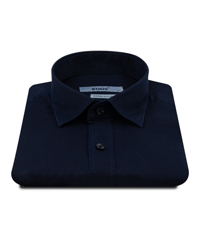 XOOS Men’s navy blue gabardeen shirt (Double Twisted)