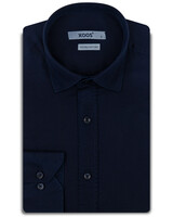 XOOS Chemise homme bleu marine en gabardine (Double Retors)