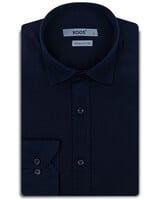 XOOS Men’s navy blue gabardeen shirt (Double Twisted)