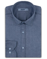 XOOS Chemise homme washed bleu indigo