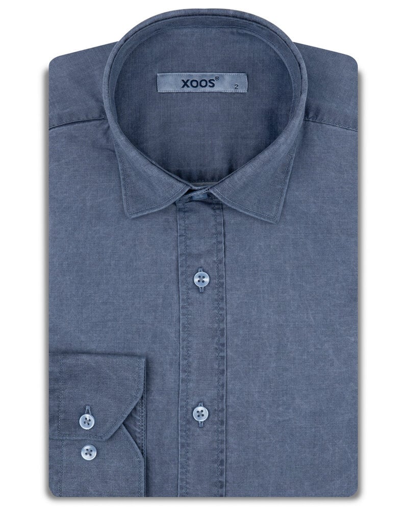 XOOS Men's Indigo blue washed shirt